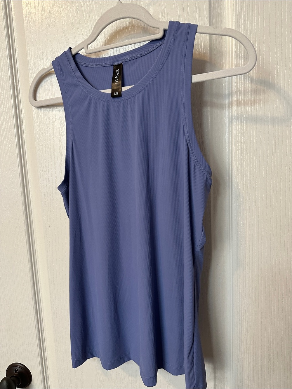 Savvi Lavender-Blue Women’s Athletic Ribbed Breathable Tank Top Az Large NWOT
